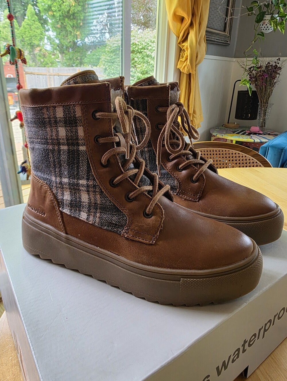 Apex Butternut Plaid Mid-calf Boot - Brown